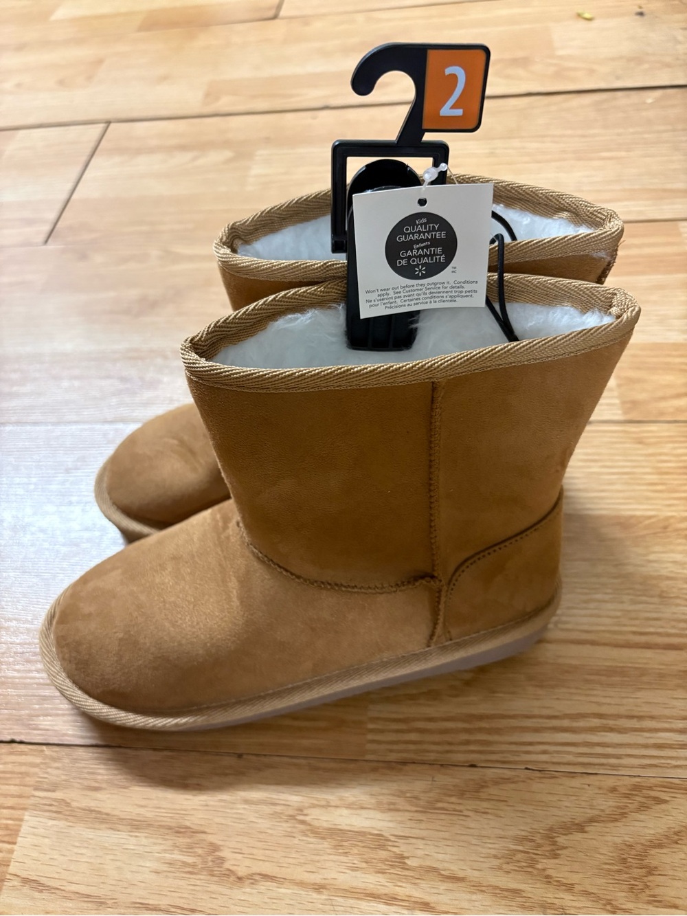 George Kids Tan Suede-Look Winter Boots with Plush Lining